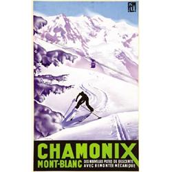ADVERTISING WINTER SPORT POSTER - CHAMONIX…