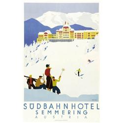 ADVERTISING WINTER SPORT POSTER - SUDBAHNHOTEL…