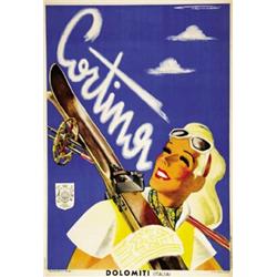 ADVERTISING WINTER SPORT POSTER - CORTINA…