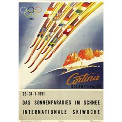 ADVERTISING WINTER SPORT POSTER - CORTINA…
