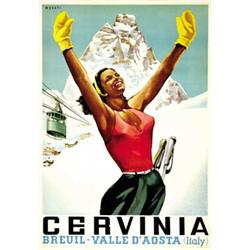 ADVERTISING WINTER SPORT POSTER - CERVINIA…