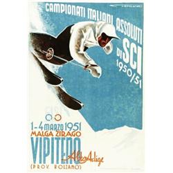 ADVERTISING WINTER SPORT POSTER - CAMPIONATI ITALIANI ASSOLUTI DI SCI…