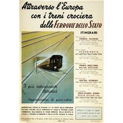 ADVERTISING TOURISM POSTER - ATTRAVERSO L'EUROPA CON I TRENI CROCIERA …