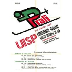 ADVERTISING TOURISM POSTER - PRALI, CAMPIONATI ITALIANI TROFEO INTERN. DI SCI…