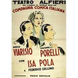 ADVERTISING SHOWS POSTER - TEATRO ALFIERI, COMPAGNIA COMICA ITALIANA…
