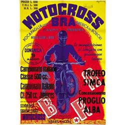 ADVERTISING MOTORCYCLING POSTER - 4 MANIFESTI PER COMPETIZIONI DI MOTOCROSS A BRA…