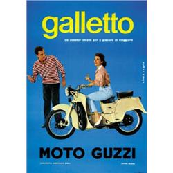 ADVERTISING MOTORCYCLING POSTER - GALLETTO MOTO GUZZI…