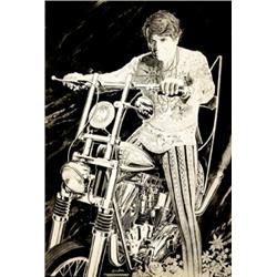 ADVERTISING MOTORCYCLING POSTER - CHOPPER HARLEY DAVIDSON (BOB KENNEDY)…