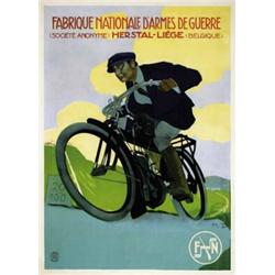 ADVERTISING MOTORCYCLING POSTER - FABRIQUE NATIONALE D'ARMES DE GUERRE …