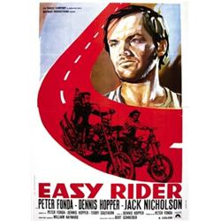 MOVIE POSTER WITH CAR AND MOTORCYCLING - EASY RIDER…