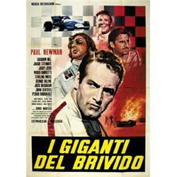 MOVIE POSTER WITH CAR AND MOTORCYCLING - I GIGANTI DEL BRIVIDO…