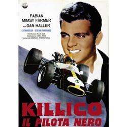 MOVIE POSTER WITH CAR AND MOTORCYCLING - KILLICO IL PILOTA NERO…