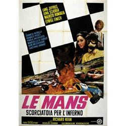 MOVIE POSTER WITH CAR AND MOTORCYCLING - LE MANS SCORCIATOIA PER L'INFERNO…