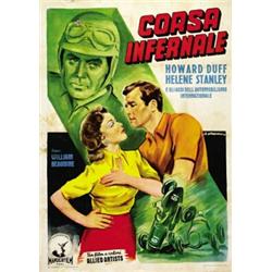 MOVIE POSTER WITH CAR AND MOTORCYCLING - CORSA INFERNALE…