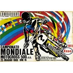 ADVERTISING MOTORCYCLING POSTER - LOMBARDORE CAMPIONATO MONDIALE MOTOCROSS 500 CC…