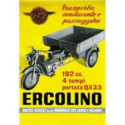 ADVERTISING MOTORCYCLING POSTER - MOTO GUZZI ERCOLINO…