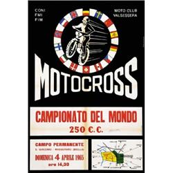 ADVERTISING MOTORCYCLING POSTER - MOTOCROSS CAMPIONATO DEL MONDO 250 CC…