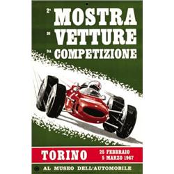 CAR ADVERTISING POSTER - 3 LOCANDINE PER MOSTRA VETTURE DA COMPETIZIONE…