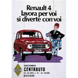 CAR ADVERTISING POSTER - RENAULT 4…