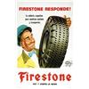 Image 1 : CAR ADVERTISING POSTER - LOTTO DI N. 2 MANIFESTI PER LE GOMME FIRESTONE…