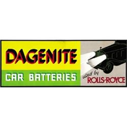CAR ADVERTISING POSTER - DAGENITE CAR BATTERIES…
