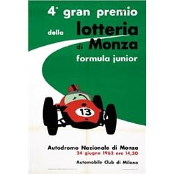 CAR ADVERTISING POSTER - 4° GRAN PREMIO LOTTERIA DI MONZA…