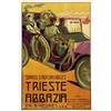 Image 1 : CAR ADVERTISING POSTER - SERVICE D'AUTOMOBILES TRIESTE - ABBAZIA…