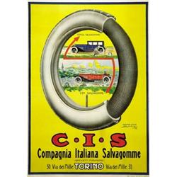 CAR ADVERTISING POSTER - COMPAGNIA ITALIANA SALVAGOMME TORINO…