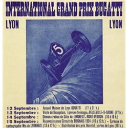 CAR ADVERTISING POSTER - INTERNATIONAL GRAND PRIX BUGATTI, LYON…