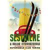 Image 1 : CAR ADVERTISING POSTER - SESTRIERE 6° RALLYE INTERN. AUTOMOBILE CLUB TORINO…