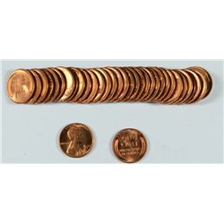 ORIGINAL GEM BU ROLL OF 1947-D LINCOLN CENTS