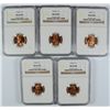 Image 1 : ( 5 ) 1944-D LINCOLN CENTS, NGC MS-66 REDS!