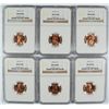 Image 1 : ( 6 ) 1957-D LINCOLN CENTS, NGC MS-66 REDS!