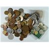 Image 1 : BIG BAG OF FOREIGN COINS INCLUDING  MEXICO SILVER, 1948 90%  5 PESOS, 2 PESOS