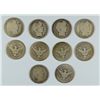 Image 1 : ( 10 ) AVERAGE CIRCULATED BARBER HALF DOLLARS