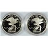 Image 2 : ( 2 ) 1988 AMERICA IN SPACE U.S. MINT 90% SILVER  MEDALS WITH BOXES/COA