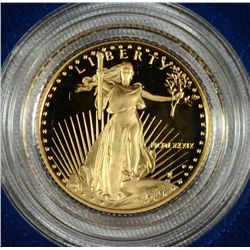 1989 PROOF $5.00 GOLD EAGLE, ORIGINAL BOX AND COA