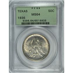 1936 TEXAS COMMEN HALF DOLLAR PCGS MS-64 OGH