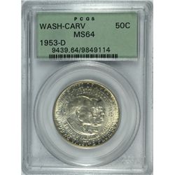 1953-D WASHINGTON/CARVER COMMEN HALF DOLLAR PCGS MS-64 OGH