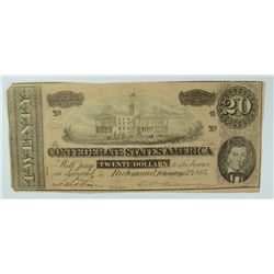 1864 $20 CONFEDERATE STATES OF AMERICA