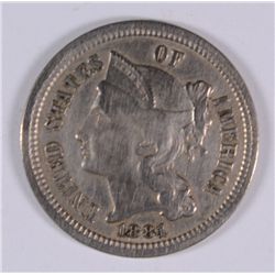 1881 THREE CENT NICKEL XF-45