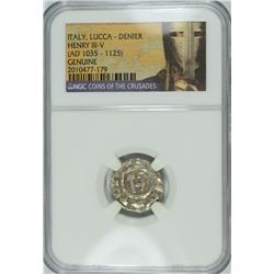 (AD 1035-1125) ITALY LUCCA-DENIER NGC GENUINE