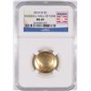 Image 1 : 2014 NATIONAL BASEBALL HALL OF FAME  $5.00 GOLD COMMEMORATIVE, NGC GRADED MS-69!