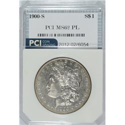 1900-S MORGAN SILVER DOLLAR, PCI MS-62 PL