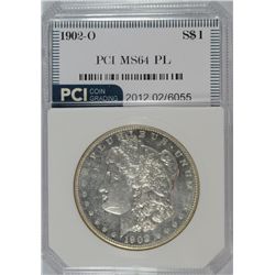 1902-O MORGAN SILVER DOLLAR, PCI MS-64 PL