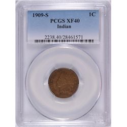 1909-S INDIAN HEAD CENT PCGS XF-40