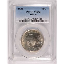 1936 ALBANY COMMEN HALF DOLLAR PCGS MS-66