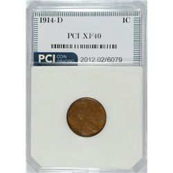 1914-D LINCOLN CENT, PCI XF-40    KEY!