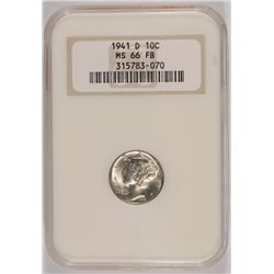 1941-D MERCURY DIME NGC MS-66 FB