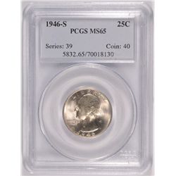 1946-S WASHINGTON QUARTER PCGS MS-65